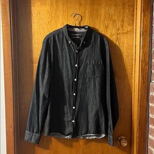 Men's Spitalfields Denim CO Button-Down Shirt Large